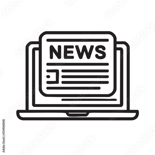 News updates on a laptop screen with modern design elements