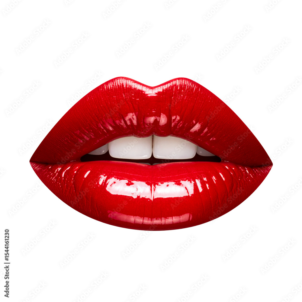 Glossy Red Lips Clipart – Transparent PNG for Fashion Design Glossy Red Lips Clipart – Transparent PNG for Fashion Design
