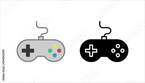 Gaming controller icon set. Silhouette style. Game console. Joystick icon collections. Gamepad icon set. Video game controller, joystick, console icon. Vector Illustration. Vector Graphic. EPS 10
