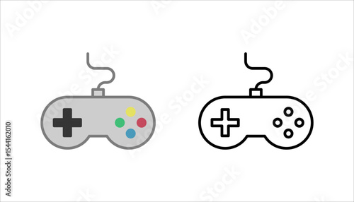 Gaming controller icon set. Silhouette style. Game console. Joystick icon collections. Gamepad icon set. Video game controller, joystick, console icon. Vector Illustration. Vector Graphic. EPS 10
