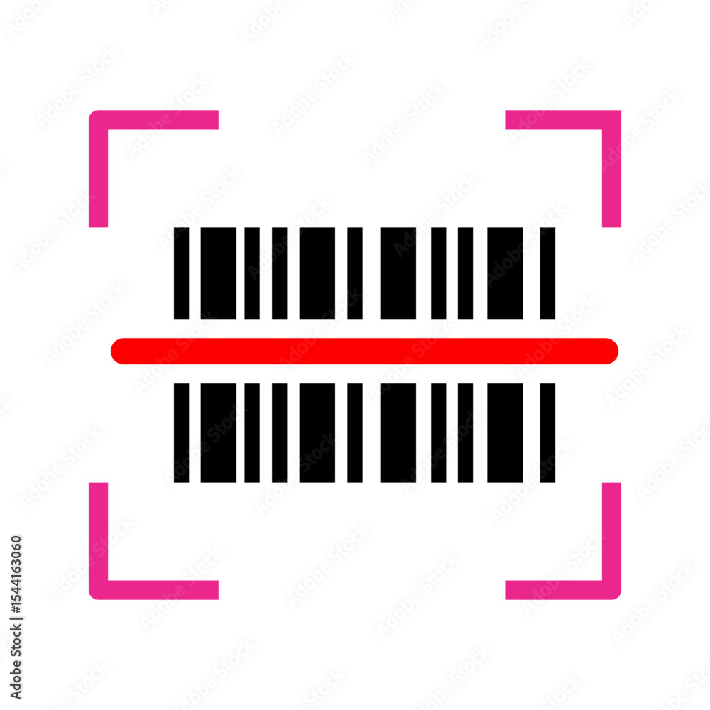 Obraz premium Barcode scaning icon. Vector bar code, on white background. 
