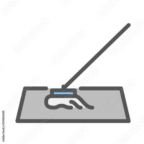 mopping filled outline icon. mop color line illustration.