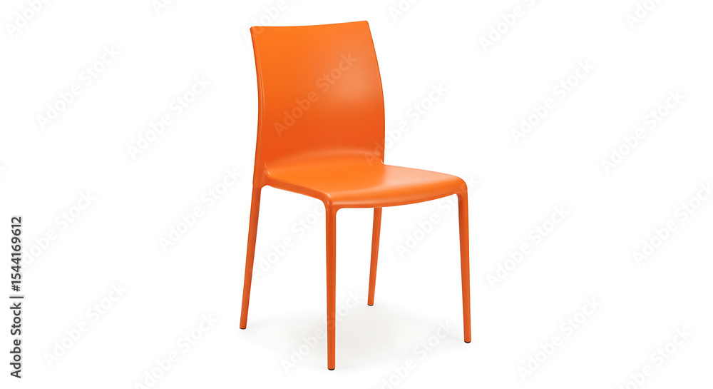 Obraz premium Modern orange chair isolated on white background – minimalist furniture design