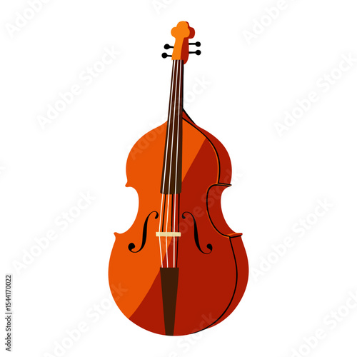 A simple, flat-design illustration of a double bass.