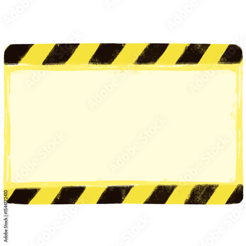 cute blank empty danger warning safety work under construction heavy site Name Label frame background birthday gift party sticker school memo note pad book pastel crayon doodle watercolor illustration