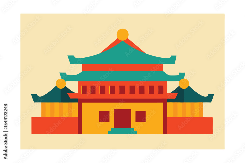 Serene Asian Architecture Pagoda Design Illustration Serene Asian Architecture Pagoda Design Illustration