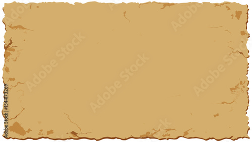 
Distressed, blank parchment paper with torn, jagged edges, offering a vintage and rustic background for various design projects.