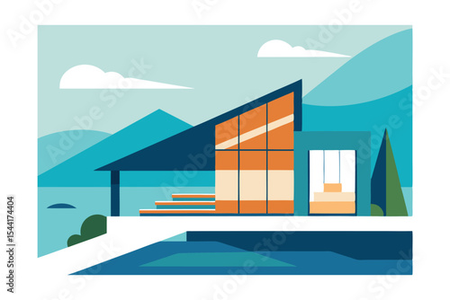 Modern Mountainside Home Architectural Design & Scenic Views