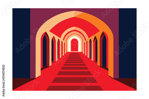 Arches of Grandeur A Red Carpet Pathway to Enlightenment