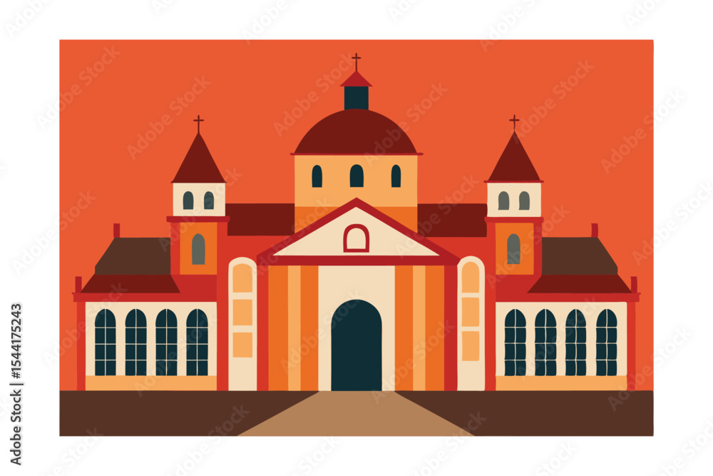 Grand Architectural Design Majestic Building Illustration Grand Architectural Design Majestic Building Illustration