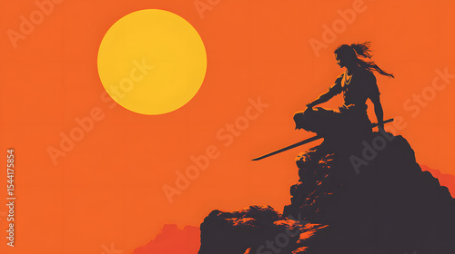 silhouette of a man on the top of mountain