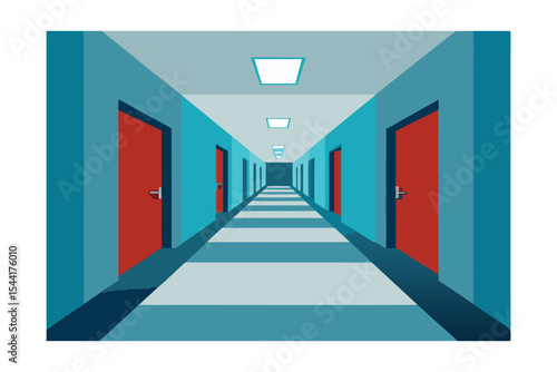 Endless Corridor A Graphic Design of an Infinite Perspective Hallway