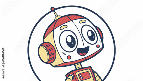Cute cartoon robot character illustration for kids design and educational resources vector art image one hundred