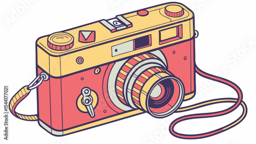 Retro camera illustration vintage photography equipment for photographers and camera enthusiasts design art