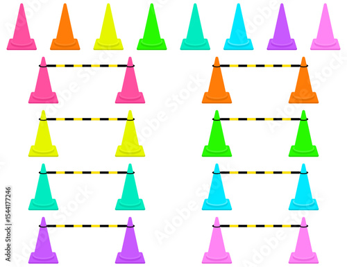 蛍光カラーのスコッチコーン カラフルパイロン8色セット