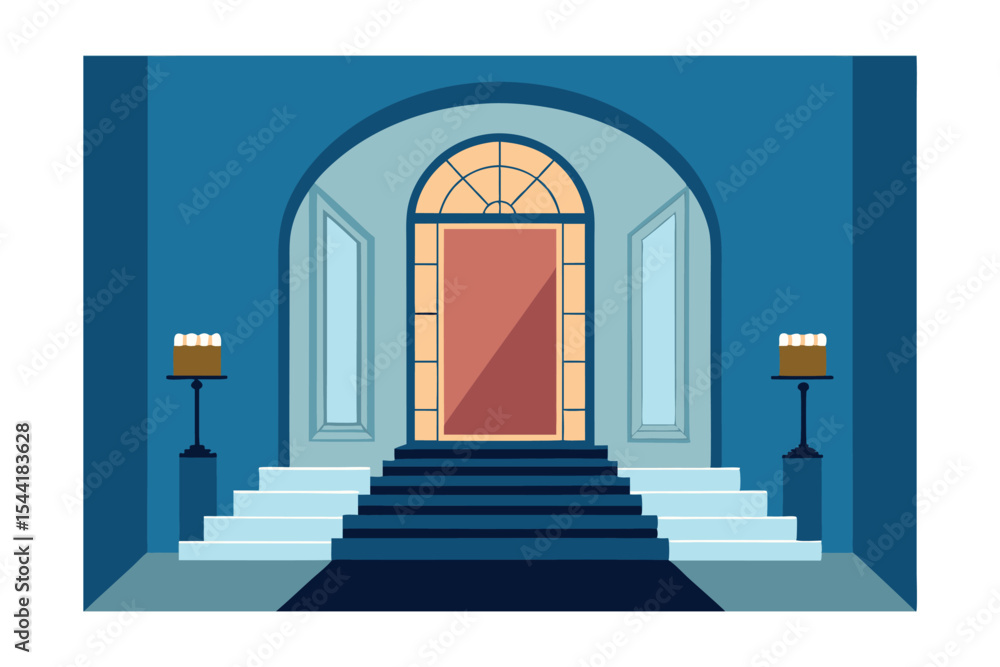 Fototapeta premium Grand Entrance Elegant Staircase and Majestic Doorway Design