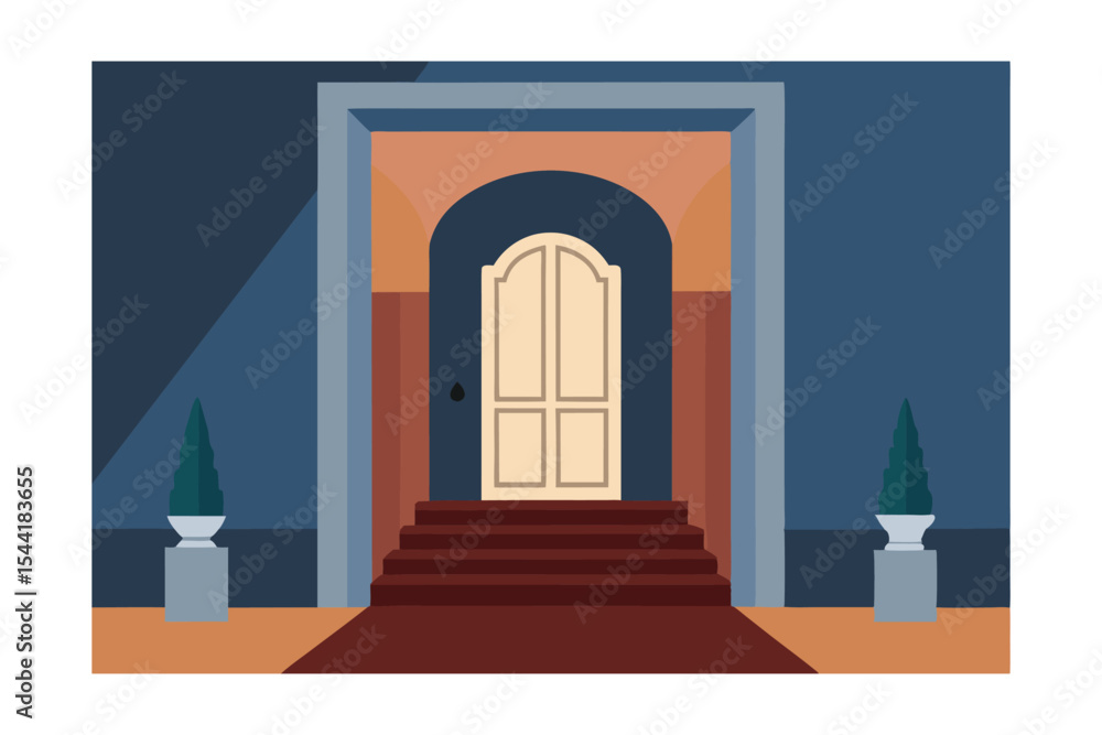 Fototapeta premium Elegant Entrance Grand Door Design with Architectural Details