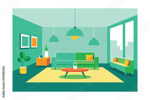 Mid-Century Modern Living Room Interior Design  A Tranquil and Stylish Space