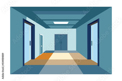 Wallpaper Mural Modern Office Corridor Design Interior Architecture with Doors and Flooring Torontodigital.ca