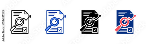 Analysis  icon sheet multiple style collection