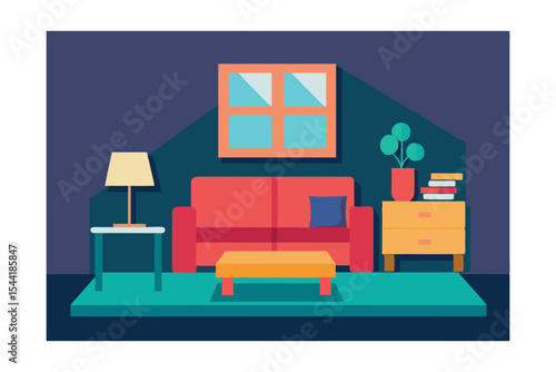 Cozy Living Room Interior Design  Comfortable Sofa, Warm Lighting, and Stylish Decor