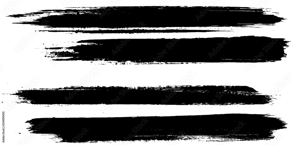 Black brush strokes. Set of textured brushes. Paint strokes. Elements for decoration, graphic design. Banner, poster, card, brochure. Vector illustration Black brush strokes. Set of textured brushes. Paint strokes. Elements for decoration, graphic design. Banner, poster, card, brochure. Vector illustration