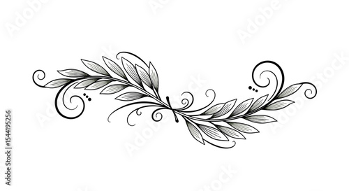 Elegant Olive Branch Divider: A gracefully curving olive branch design, ideal for adding a touch of natural elegance to invitations, cards, and design projects.