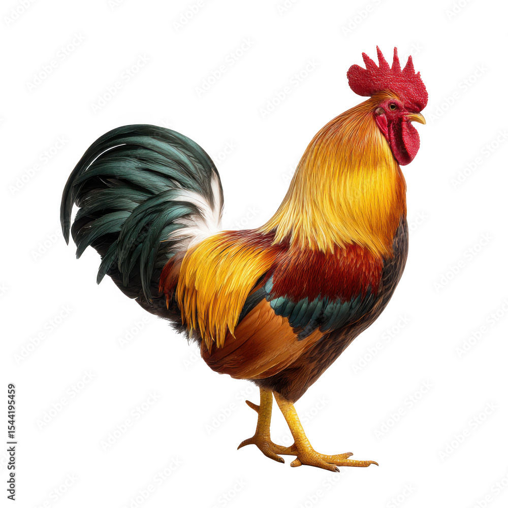 Colorful rooster isolated on transparent background Colorful rooster isolated on transparent background