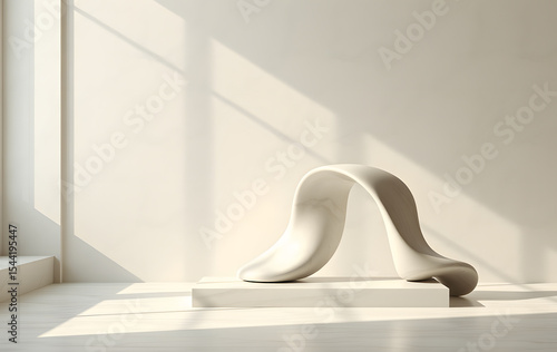 Abstract marble statue on an elegant base. Suitable for art and design concepts, interior decoration, and historical references in advertising.