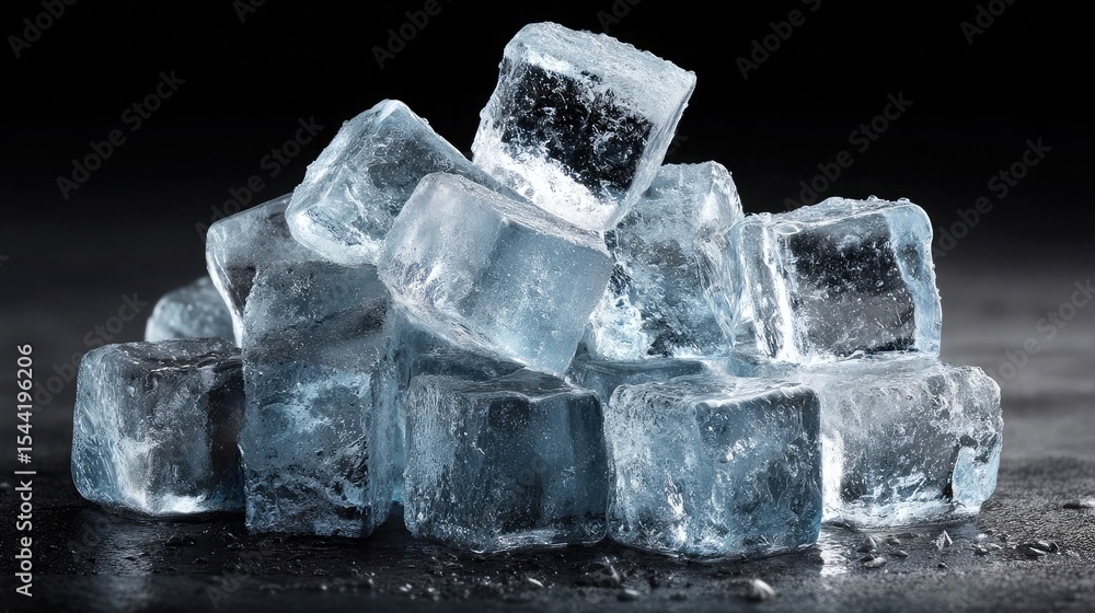 Obraz premium Ice Cube Mountain Refreshing with Cool, and and Ready.