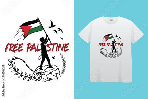 Palestine design vector, Save Palestine illustration for banner, t-shirt, poster, sticker, badges, social media design. Hand-Drawn Lettering Phrase, Calligraphy Graphic Typography.