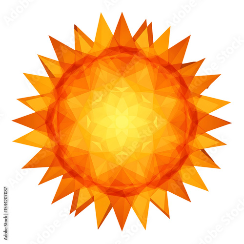 Sun Illustration Made from Overlapping Triangles