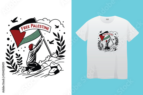 Tshirt design that says free Palestine free gaza-01.eps