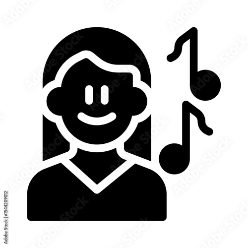 singing artist glyph icon