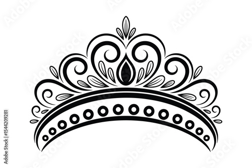 Elegant tiara outline vector artwork