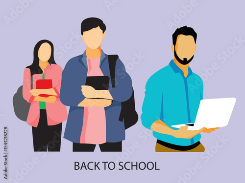 illustration of lectures at favorite college with vector flat illustrtion and creative design illustration