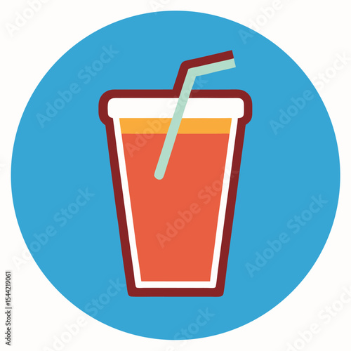 Iced Tea Cup Vector Icon, glass with tea