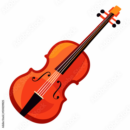 Violin on white background