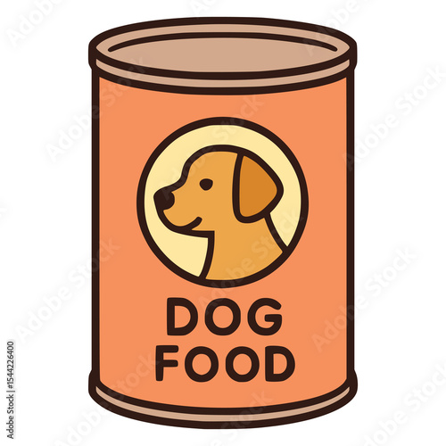 dog food can pet animal flat color vector illustration template design