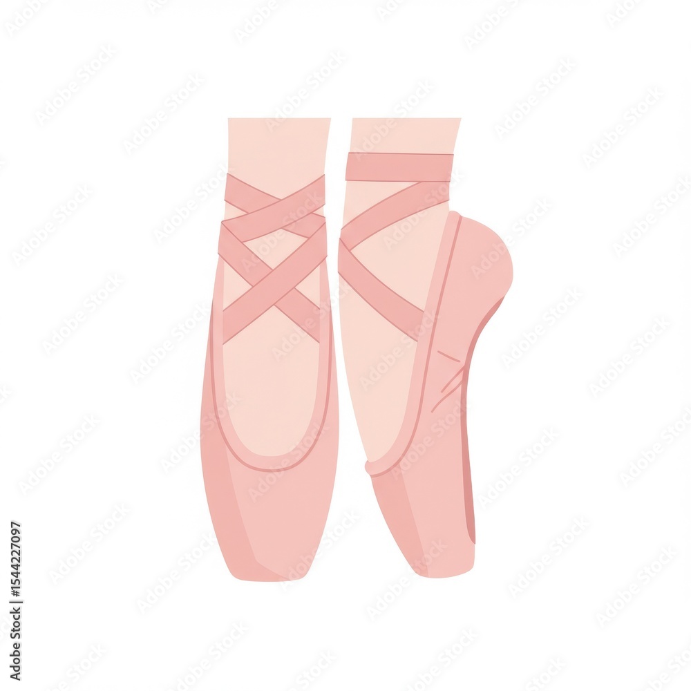 Fototapeta premium Pink Ballet Pointe Shoes Illustration