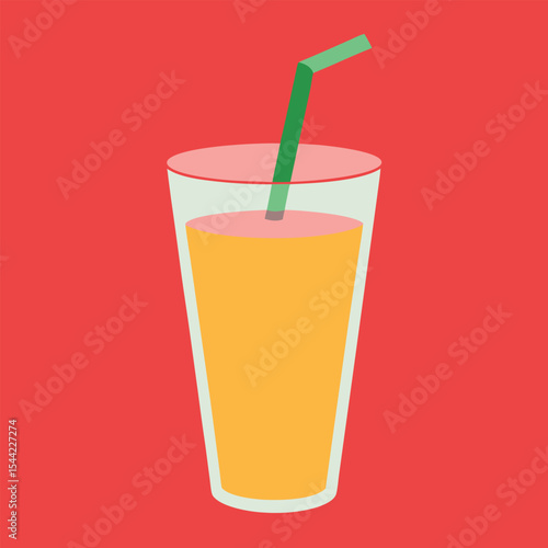 smoothie glass of orange juice vector