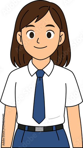 A teenage girl wearing a junior high school uniform