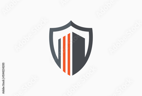 Building Protection Real Estate Security logo design template