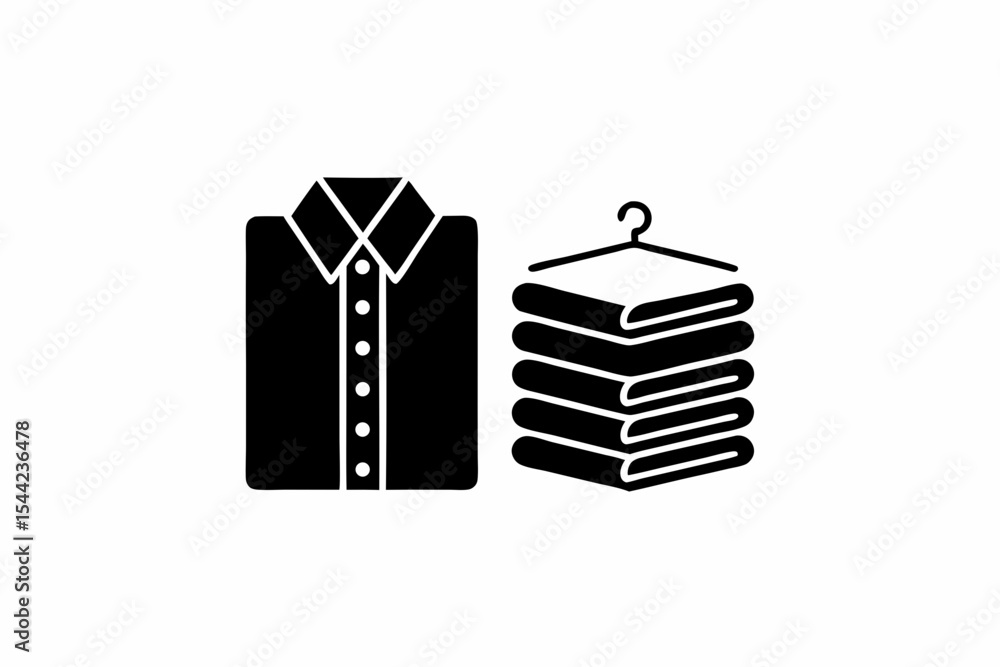 Folded Clothes icon silhouette vector illustration Folded Clothes icon silhouette vector illustration