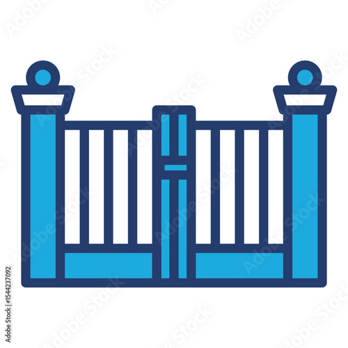 Vehicle Barrier blue color icon