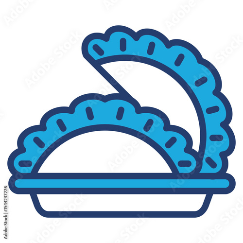 Dumplings blue color icon