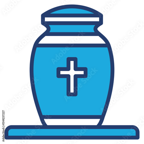 Urn blue color icon