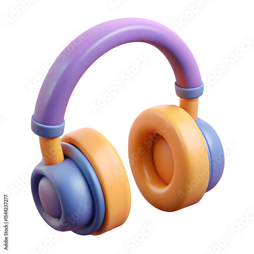 Abstract 3d render of colorful headphones