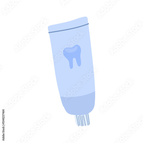 Toothpaste tube with light blue design showcasing dental care theme and health focus