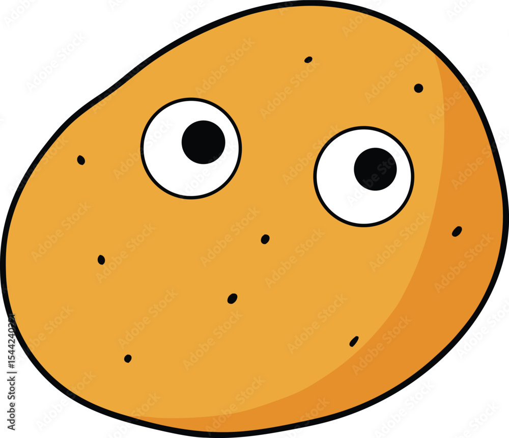 Fototapeta premium Cute cartoon potato character with big eyes illustration